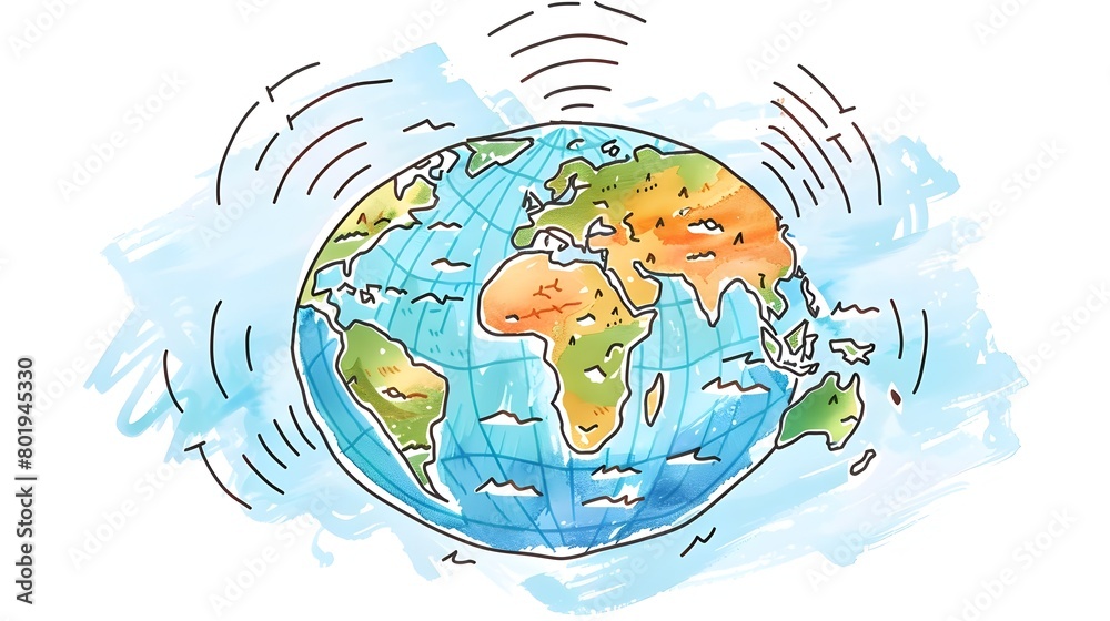 Naklejka premium Illustrated Global Reach of Advanced Wireless Technology