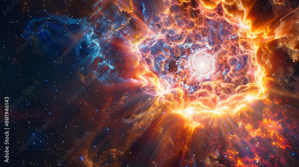 Stellar Cataclysm: Supernova Explosion. Generative AI