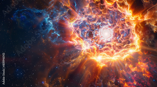 Stellar Cataclysm: Supernova Explosion. Generative AI