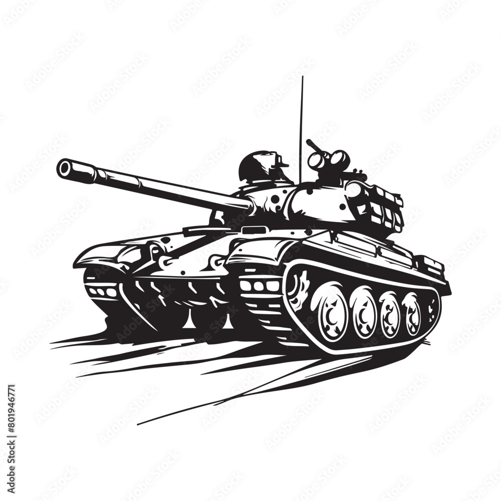 Battle Tank vector illustration, Battle Tank vector illustration on isolated white background Battle Tank vector illustration, Battle Tank vector illustration on isolated white background