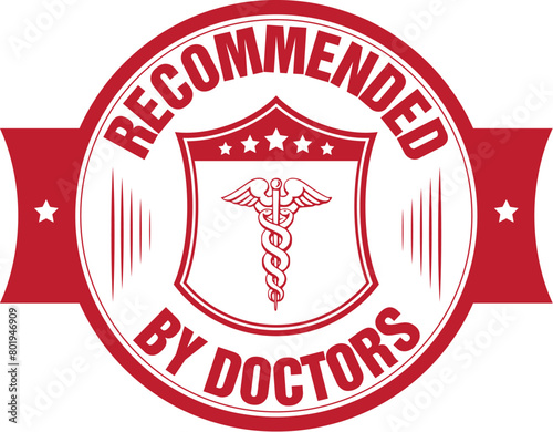 Recommended By Doctors. Vector Badge.