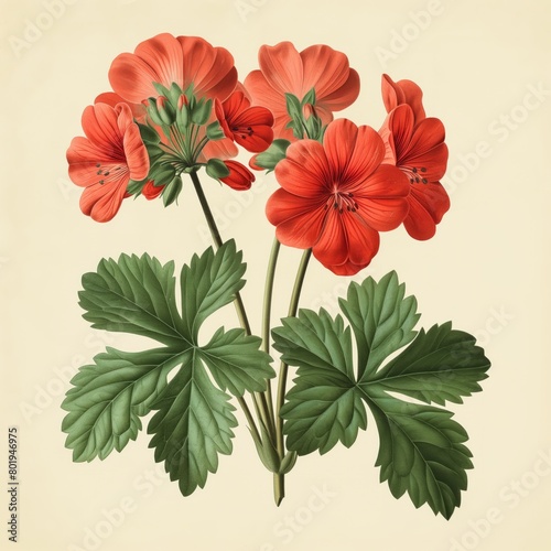 Flower Historical Illustration Isolated Background