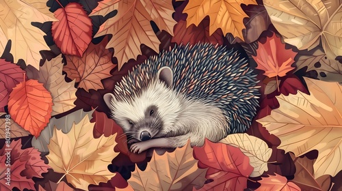 Cozy Baby Hedgehog Napping ...