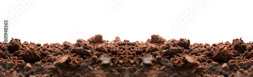Soil panorama banner isolated on white background