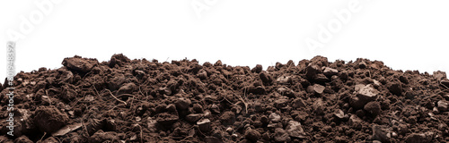 Soil panorama banner isolated on white background
