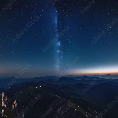 sky over the mountains at night