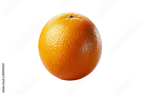 A single  perfectly round orange  isolated on transparent background  PNG file.