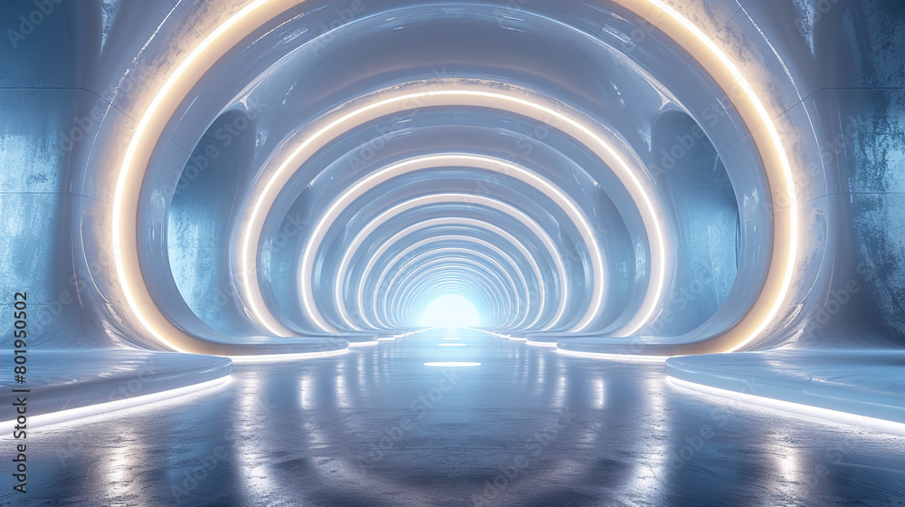 Fototapeta premium Futuristic Universe Step into the future with an abstract White Background 