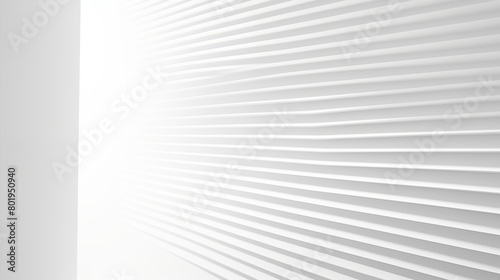 Close-up of a white textured wall with elegant striped patterns creating a play of light and shadow