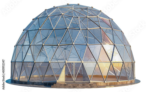 Modern geodesic dome structure, cut out - stock png. photo