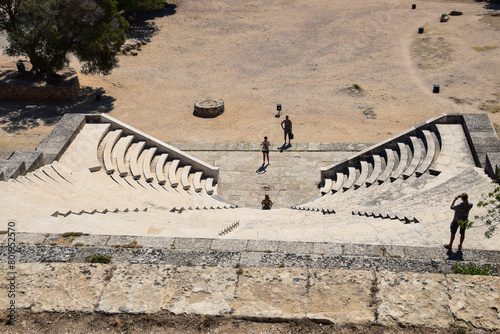 an ancient stadium on the island of Rhodes. Ancient finds summer day, vacation	
