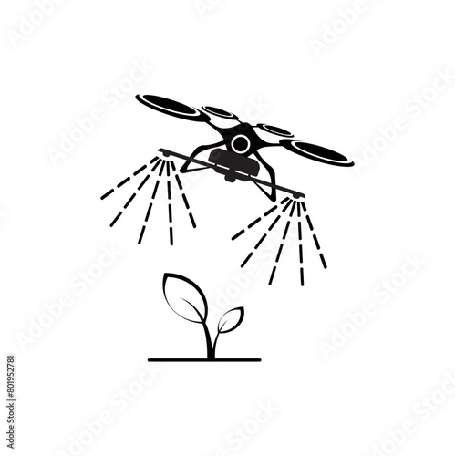 drone spraying icon on white background