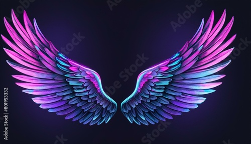 angel wings on black background, angel white wings isolated on background © FatimaBaloch