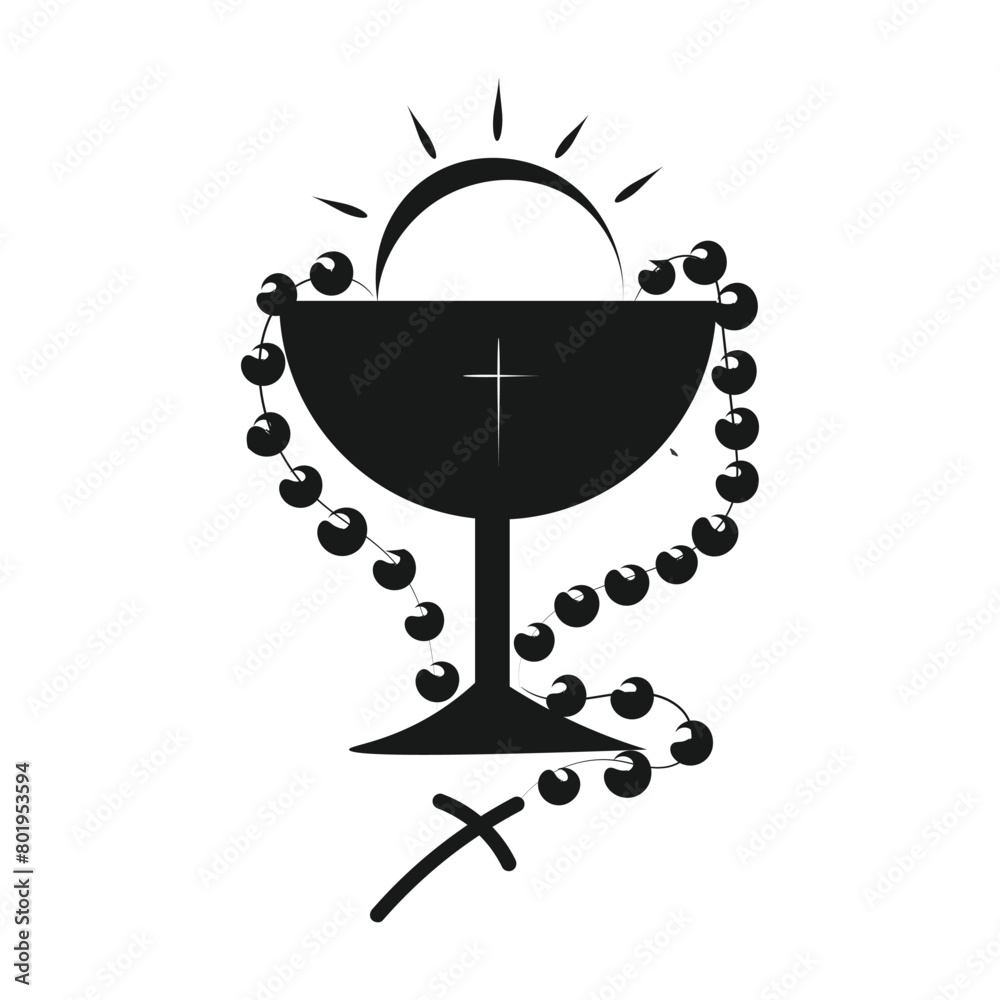 Hand drawn Rosary illustration. Rosary beads with Holy Cross.
Hand drawn Rosary illustration. Rosary beads with Holy Cross.