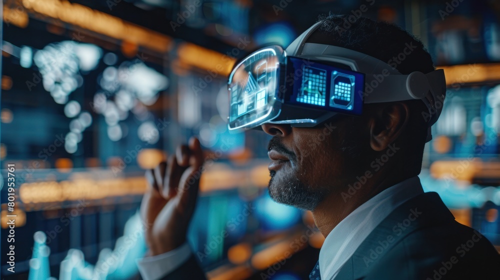 Businessman looks at graphs and charts showing market growth trends. Leverage this valuable information to inform strategic decisions and capitalize on emerging opportunities. Businessman looks at graphs and charts showing market growth trends. Leverage this valuable information to inform strategic decisions and capitalize on emerging opportunities.