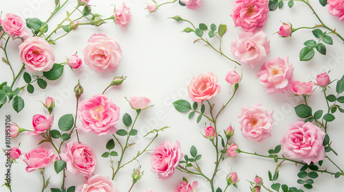 ピンクのバラのフレーム