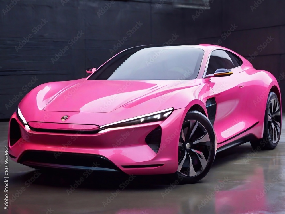 Eco electric pink car luxury evolution, ecology automotive. Eco electric pink car luxury evolution, ecology automotive.