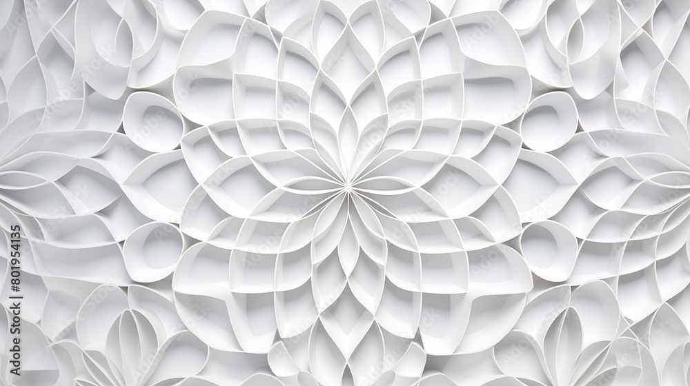 Sophisticated monochromatic abstract floral design with 3D effects Sophisticated monochromatic abstract floral design with 3D effects