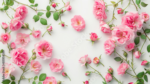 ピンクのバラのフレーム