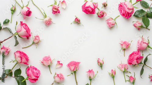 ピンクのバラのフレーム