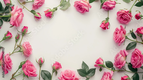 ピンクのバラのフレーム