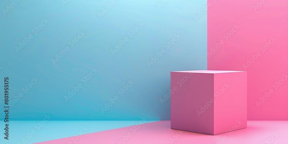 The background is completely mix Blue and Pink with no texture and the box is in the right hand side The background is completely mix Blue and Pink with no texture and the box is in the right hand side