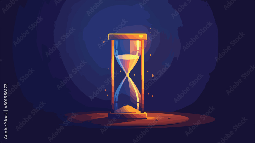 Hourglass on dark table. Time management concept Vector