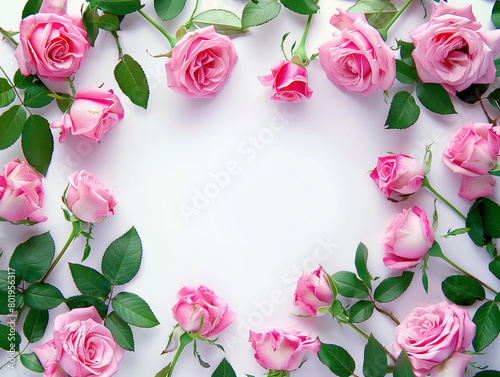 ピンクのバラのフレーム