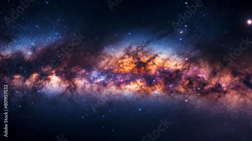 A stunning artists representation of the Milky Way galaxy in deep space, showcasing the beauty and mystery of our universe