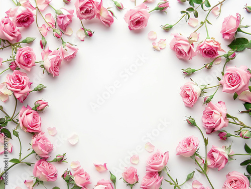 ピンクのバラのフレーム