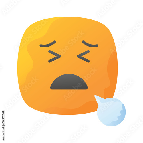 Unique and premium vector of tired emoji, editable icon