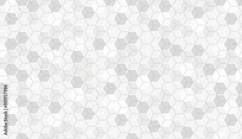 Hexagon pattern. Technologi monochrome background. Texture of geometric shapes, hexagons. Lines, dots, cells, honeycombs. photo