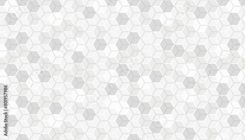 Hexagon pattern. Technologi monochrome background. Texture of geometric shapes, hexagons. Lines, dots, cells, honeycombs.