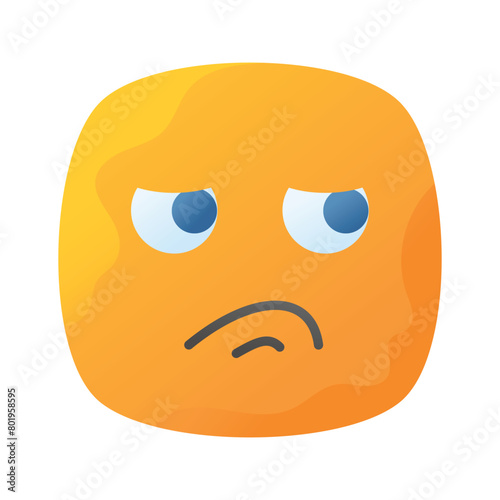 Disgusted emoji vector design, customizable unique vector