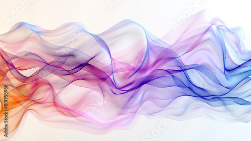 Abstract waves of color rippling across a pristine white canvas, creating a dynamic and visually stimulating composition