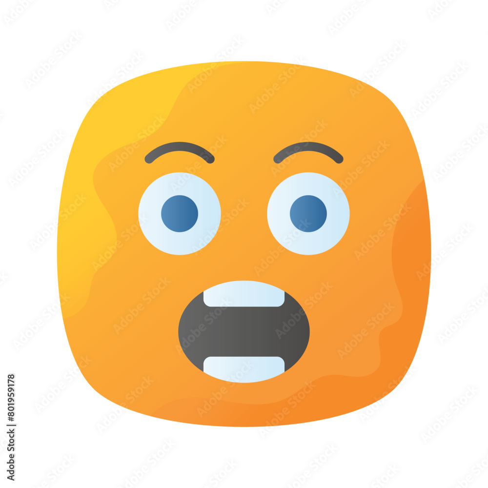 Fototapeta premium Oh My God expression emoji vector design, editable vector
