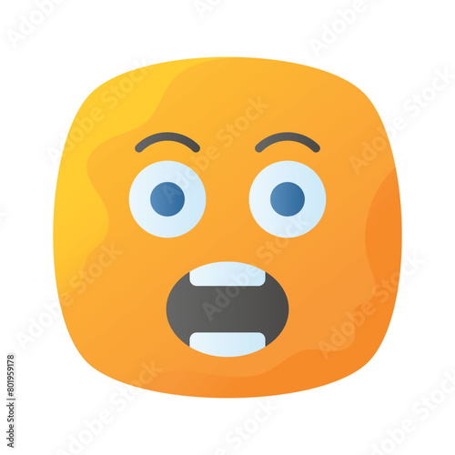 Oh My God expression emoji vector design, editable vector