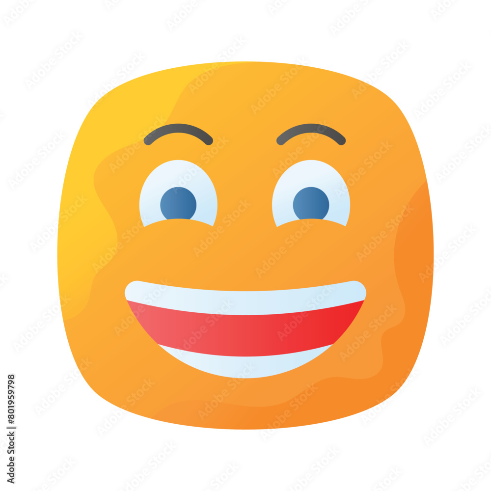 Enthusiastic emoji icon, happy face vector design Enthusiastic emoji icon, happy face vector design