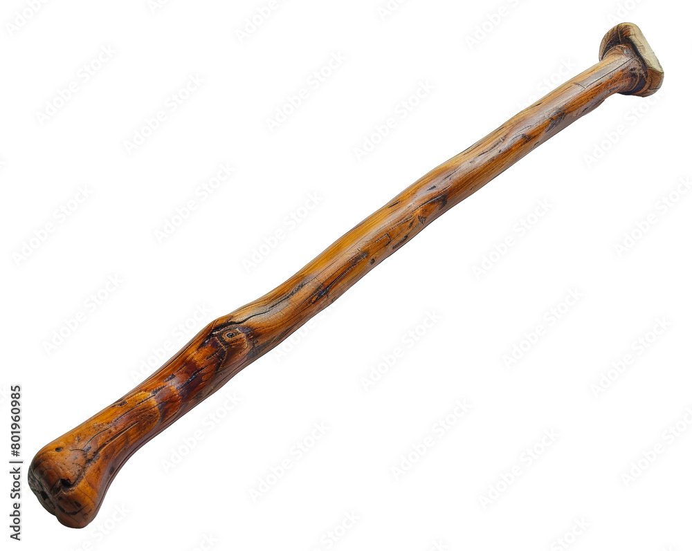 Aged wooden walking stick, cut out - stock png. Aged wooden walking stick, cut out - stock png.