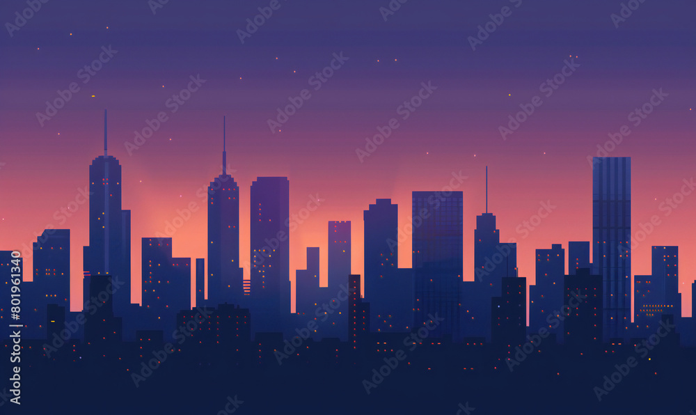 city skyline at sunset background city skyline at sunset background