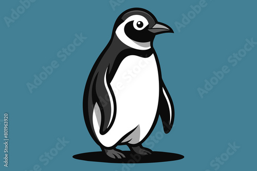 Solid color African Penguin vector design