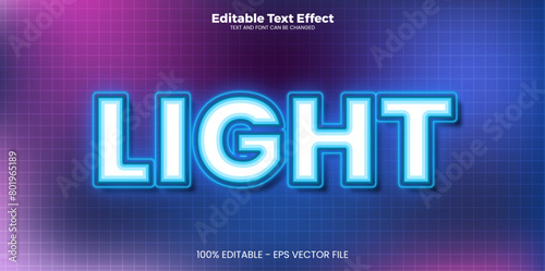 Light editable text effect in modern trend style photo