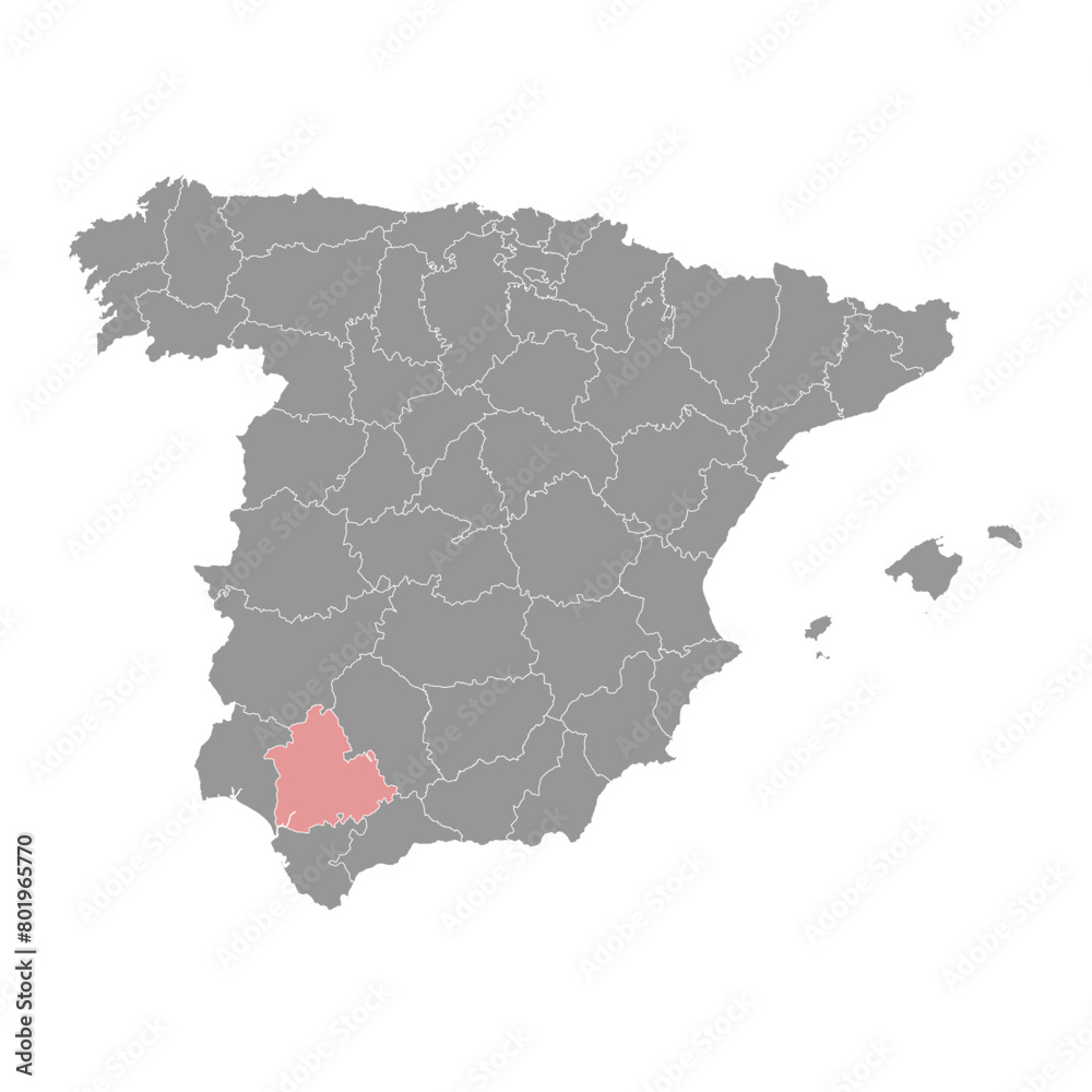 Obraz premium Map of the Province of Seville, administrative division of Spain. Vector illustration.