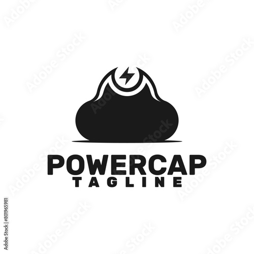 power hat logo template , a captain hat with energy icon