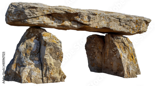 Ancient dolmen stones, cut out - stock png.