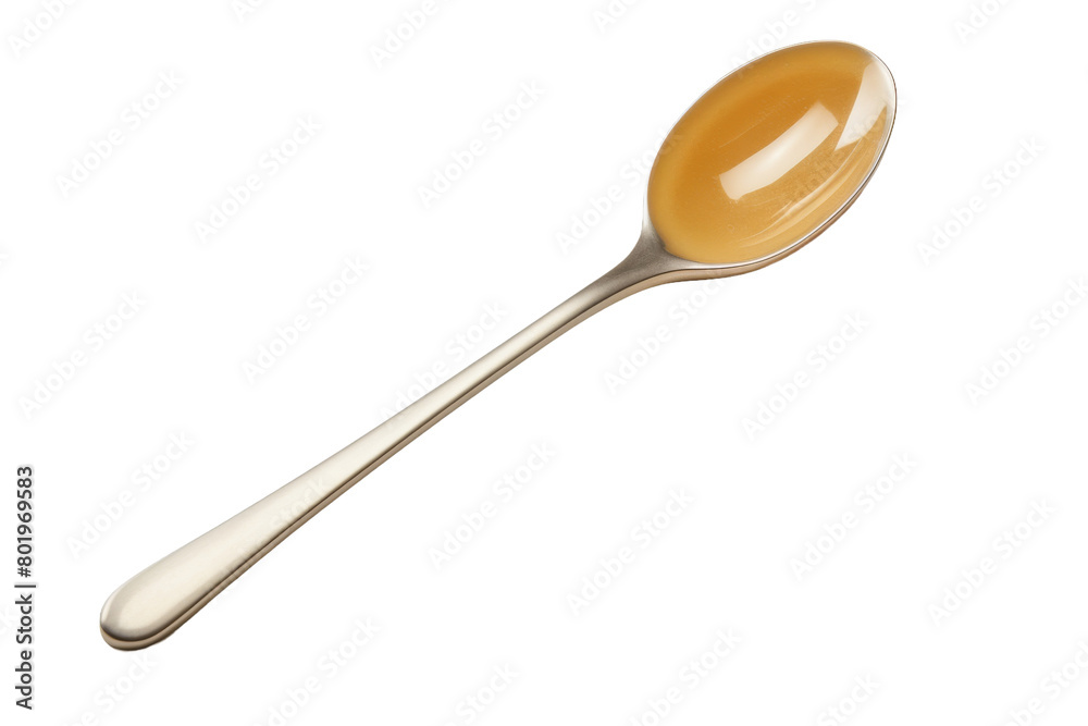 Liquid Sunshine in a Spoon. On a White or Clear Surface PNG Transparent Background.