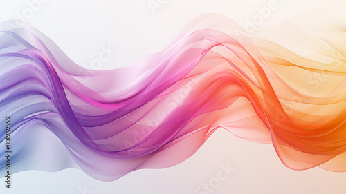 Abstract waves of color rippling across a pristine white canvas, creating a dynamic and visually stimulating composition 