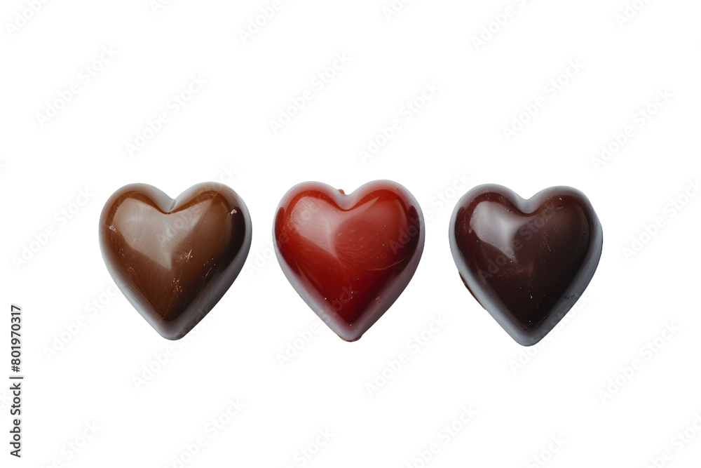 Heart-shaped chocolate On Transparent Background.