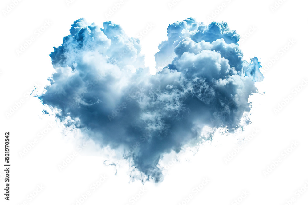 Cloud Heart-shaped On Transparent Background.