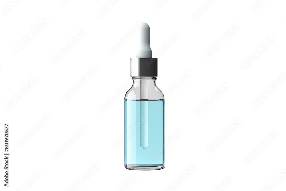 Elixir of Light: Magical Glass Bottle With Dropper. On a White or Clear Surface PNG Transparent Background. Elixir of Light: Magical Glass Bottle With Dropper. On a White or Clear Surface PNG Transparent Background.